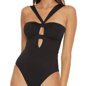 Becca Bandeau One Piece Swimsuit Bathing Suit NWT M